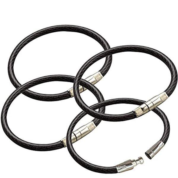 Lucky Line LuckyLine: 4-1/4 LOCKING CABLE RNG BLACK LKL-80820